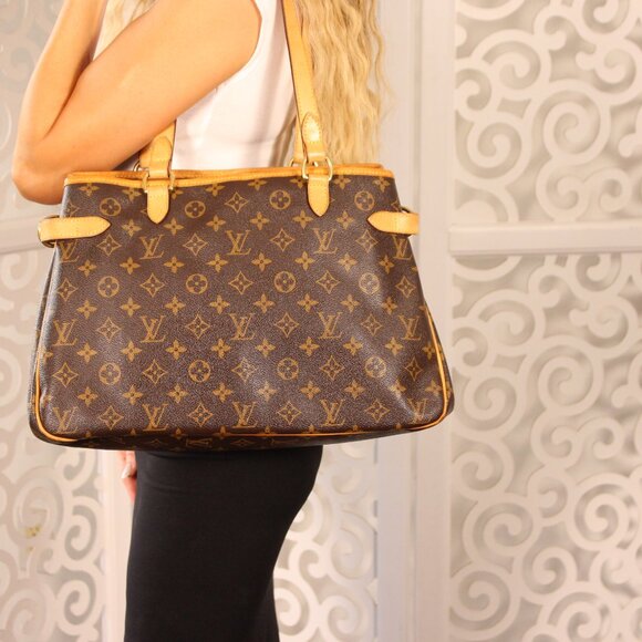 Louis Vuitton Monogram Batignolles Horizontal Tote Bag, Brown w/ Leather Accents - Picture 9 of 9